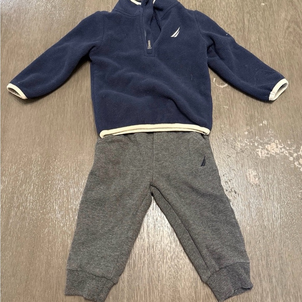 Nautica Navy and Gray Kids 1/2 Zip and Joggers Outfit